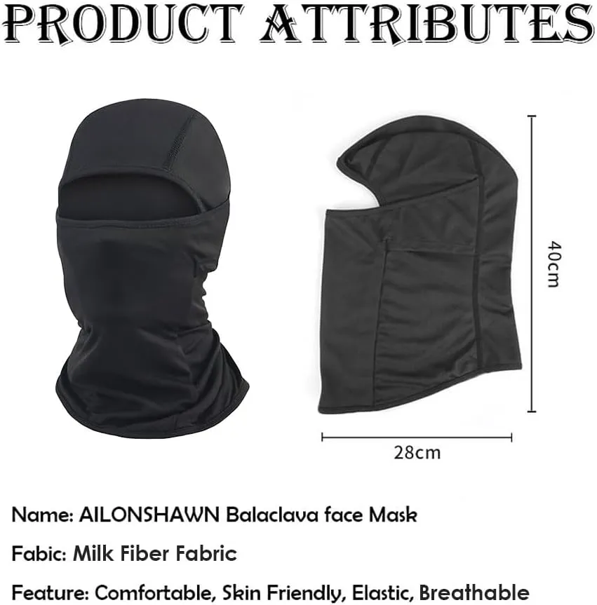 3 Pack Ski Mask for Men Women Balaclava Face Mask Summer Shiesty Mask Full Head Mask for Motorcycle Helmet Sun UV Protection