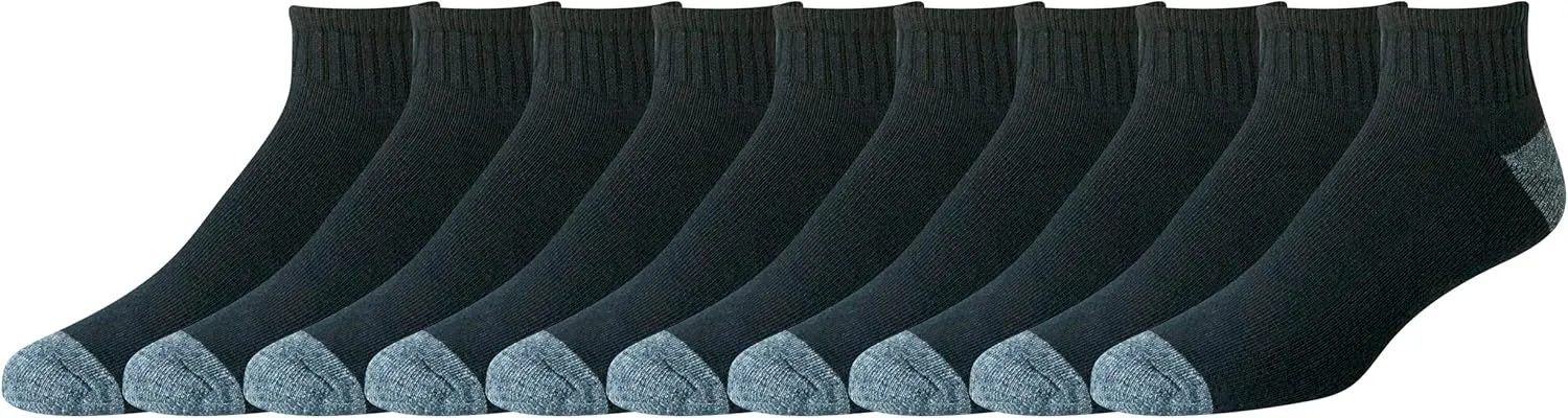 Amazon Essentials Men's Cotton Ankle Socks, Comfortable, Moisture Wicking, Cushioned, 10 Pairs