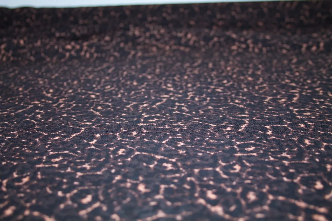 Animal-ish Print Rayon Georgette - Browns/Black
