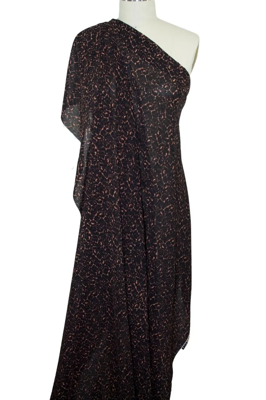 Animal-ish Print Rayon Georgette - Browns/Black