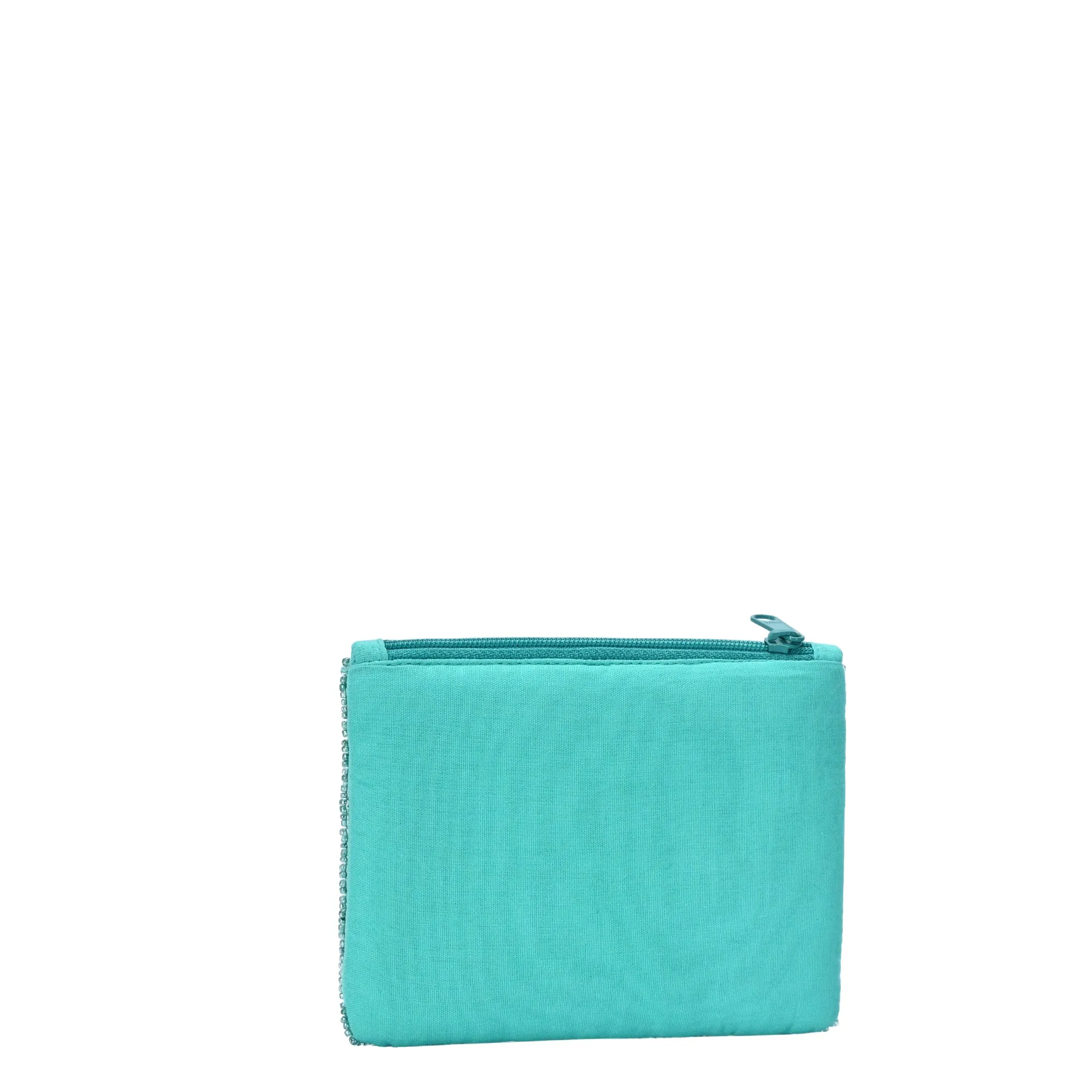 BGAIN323 Handbeaded Beach Print Coin Pouch