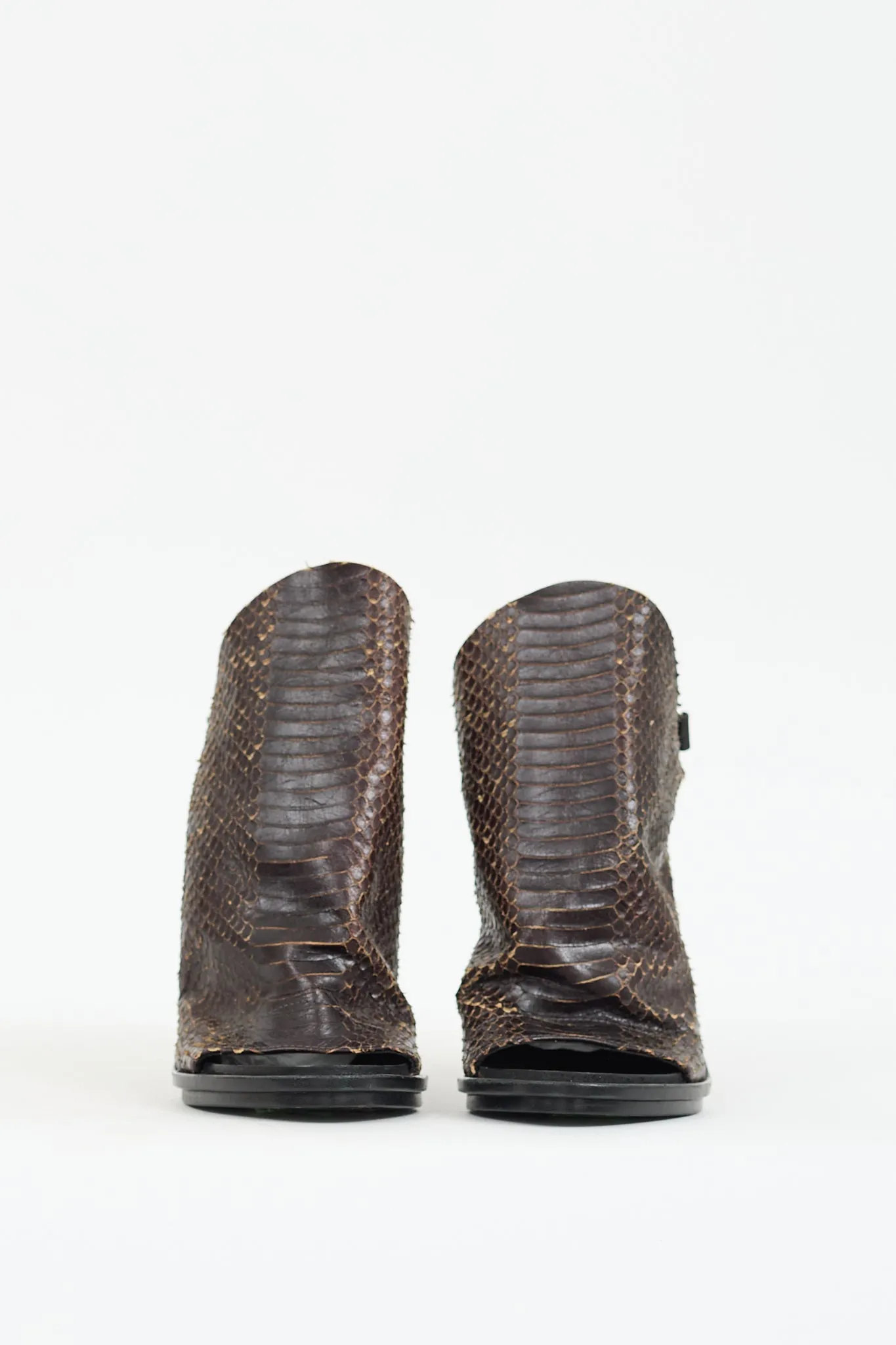Brown Textured Leather Glove Slingback Heel