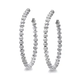 Fancy White Gold Hoop Earrings