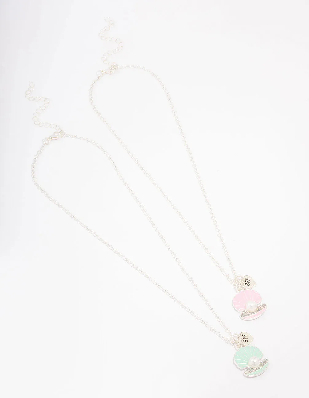 Kids Silver Shell Pendant Necklace Pack