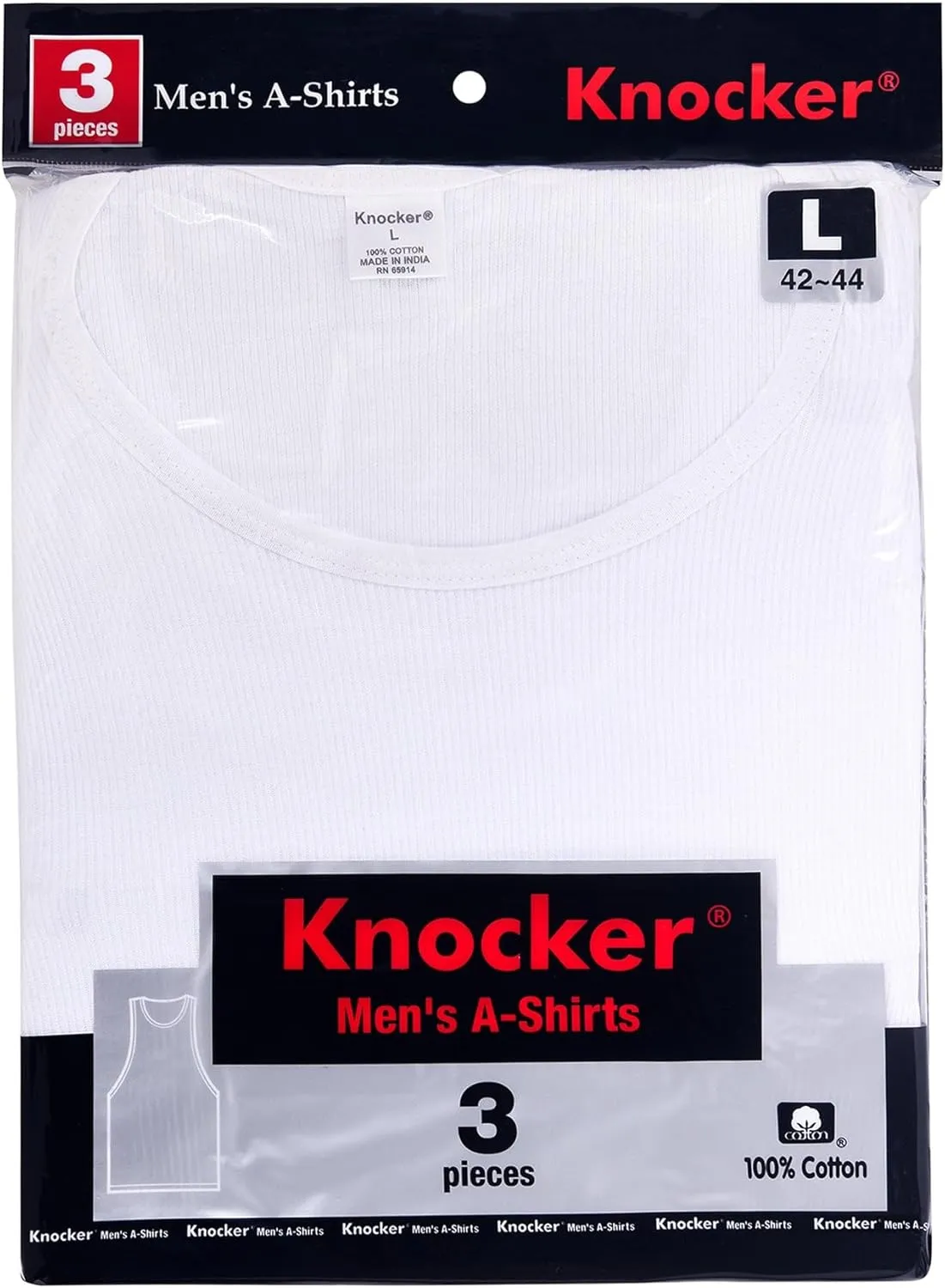 Knocker Men's 3 pc Tank Top Undershirts A-Shirt