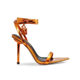 Metallic Orange High Heel Dress Shoes