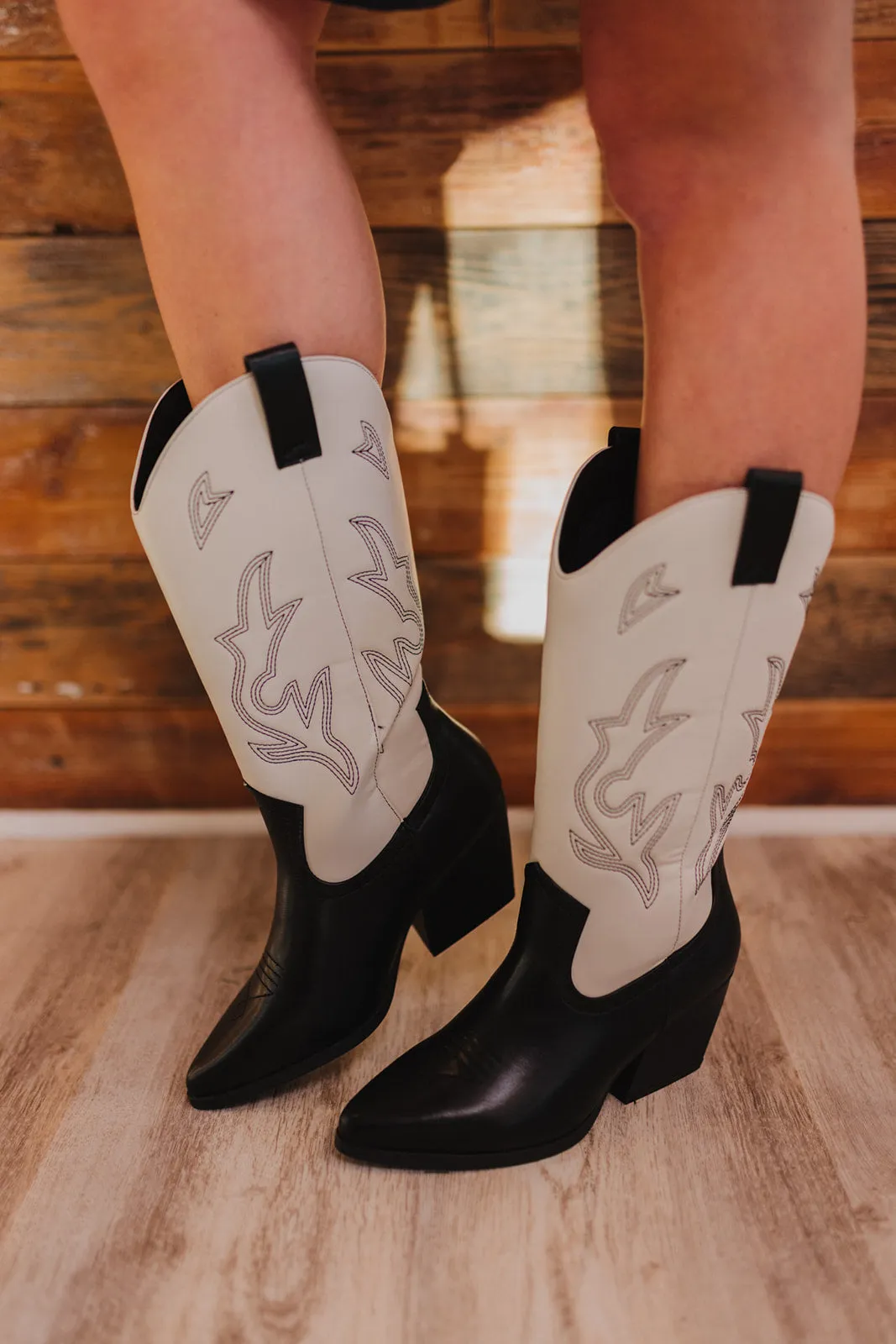 Orville Black And White Cowgirl Boots