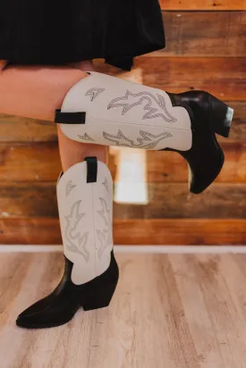 Orville Black And White Cowgirl Boots