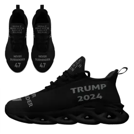 Personalized Dark MAGA Sneakers, Custom Never Surrender Shoes, Support for Trump Maxsoul Shoes