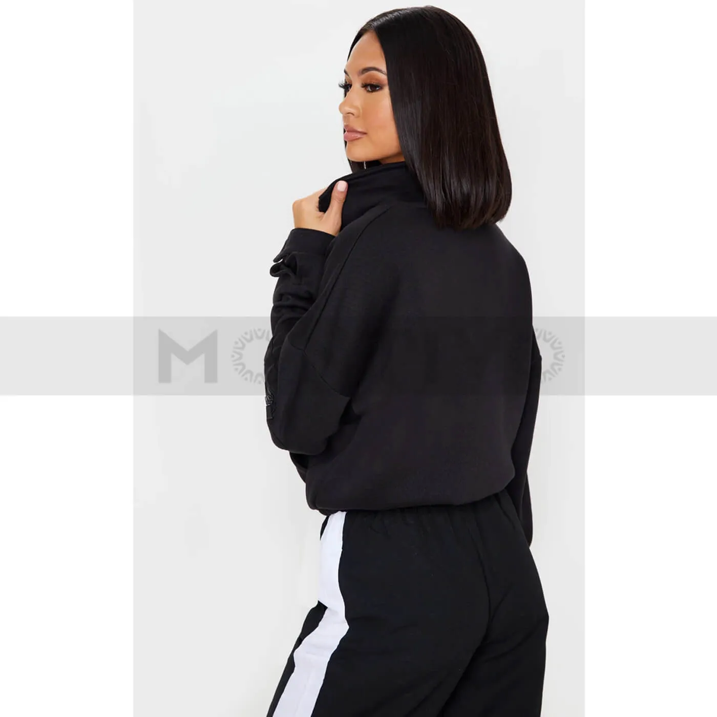 PTL Black Oversized Zip Sweatshirt