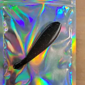 Reber's Rigs Slips (Leeches) 3" Black Gold Soft Plastic Bait 6/pk