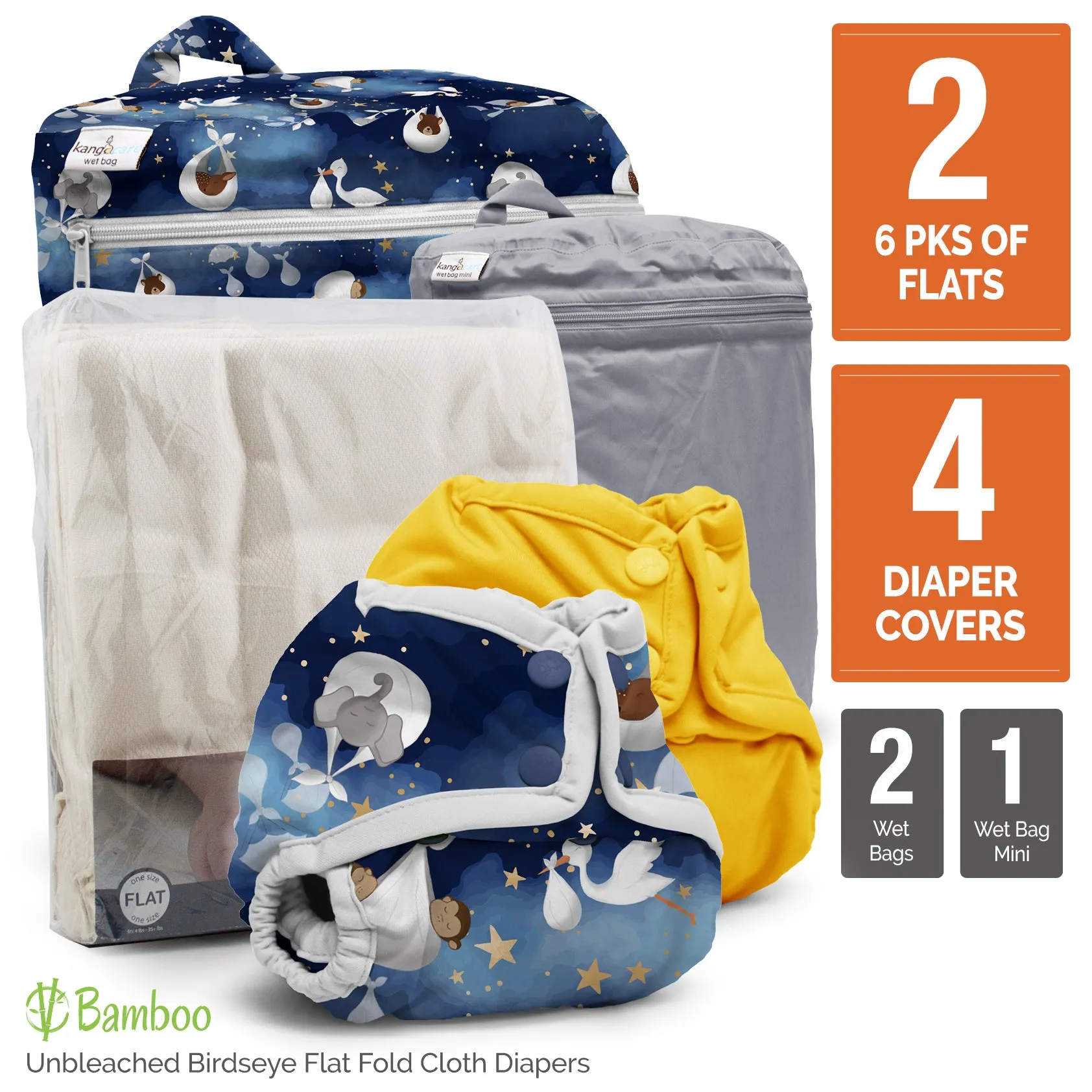 Retro Starter - Newborn Flats Cloth Diaper Bundle