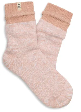 Rib Knit Slouchy Quarter Sock in Rose Tea by UGG