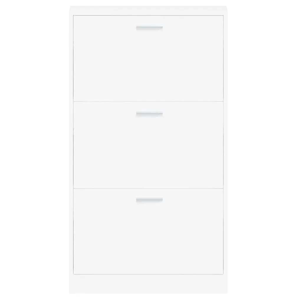 Shoe Cabinet White 59x17x108 cm Engineered Wood