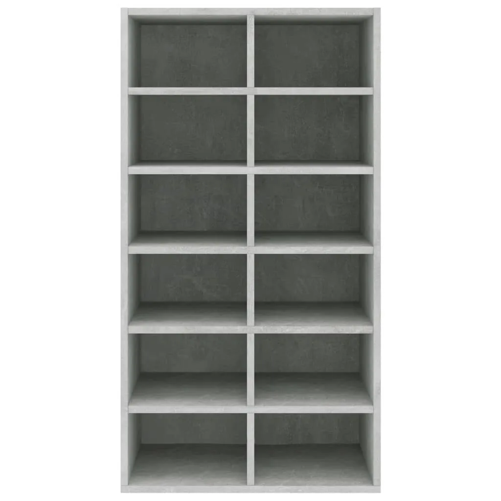 Shoe Rack Concrete Grey 54x34x100.5 cm Engineered Wood