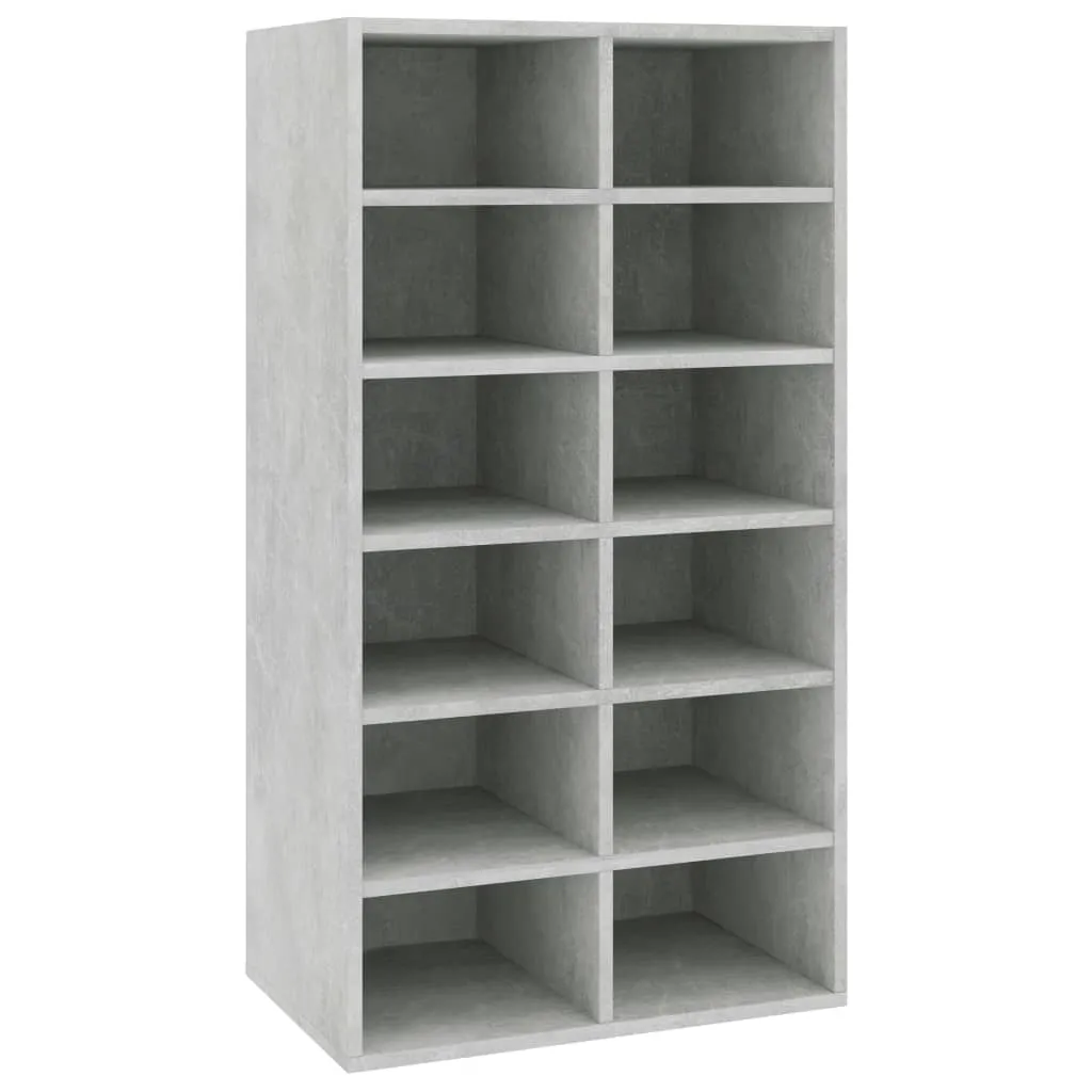 Shoe Rack Concrete Grey 54x34x100.5 cm Engineered Wood