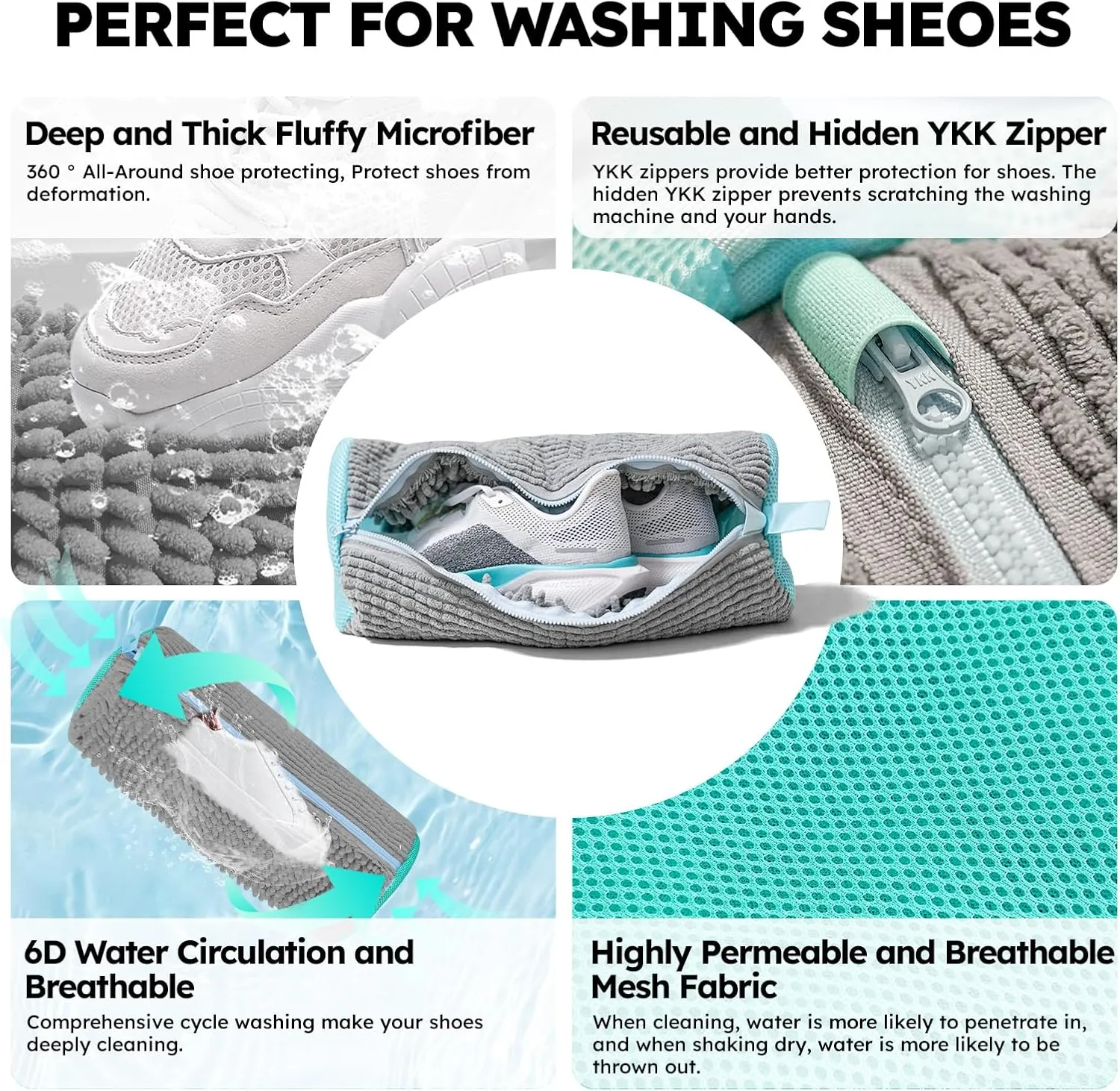 Shoe Washing Machine Bag: Shoe Bag for Washing Machine - Reusable Shoe Cleaning Bag for Sneaker Tennis Shoes Unstain Cleaner Kit