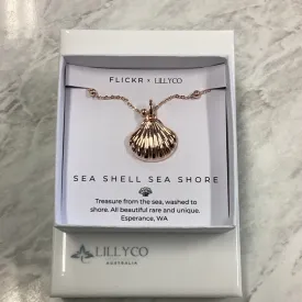Short Rose Gold Shell Pendant Necklace - Flickr and Esperance Beaches Inspired**