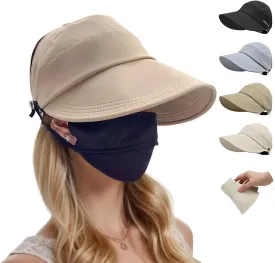 Sun Hats for Women Wide Brim UV Protection Hollow Top Sun Hat Summer Beach Packable Visor