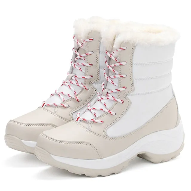 Trendy Waterproof Snow Boots With Thick Fur