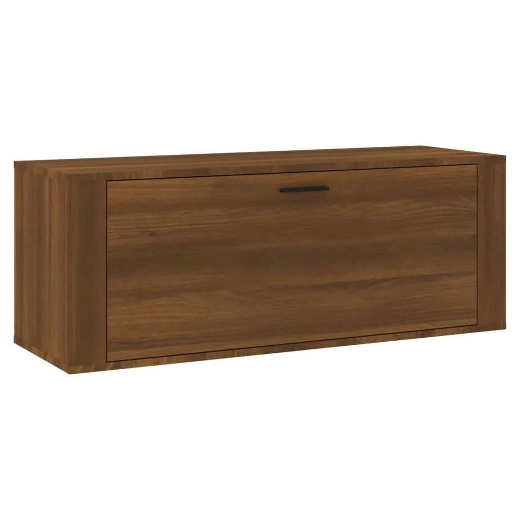 Wall Shoe Cabinet Brown Oak 100x35x38 cm Engineered Wood