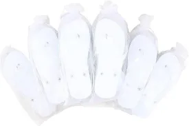 Wedding Party Glitter Flip Flops 20 Pack Mixed sizes for Guests - White