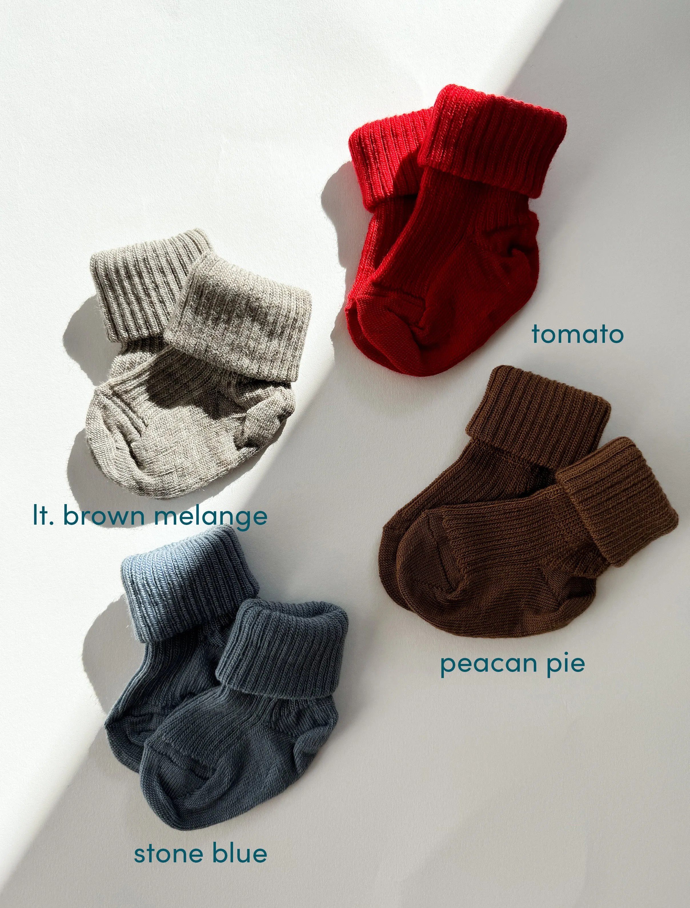 Wool Rib Socks in Light Brown Melange